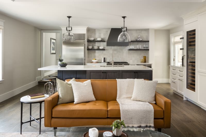 Open kitchen and living room